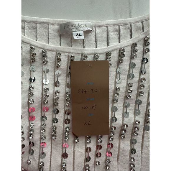 Reem Acra Crystal-Embellished Fit & Flare Dress Size XL $2295 - Picture 14 of 14